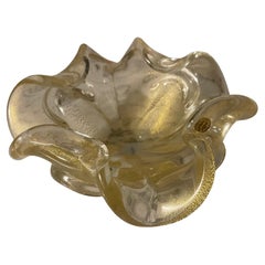 Murano gold glass center table Barrovier, italy 1960s
