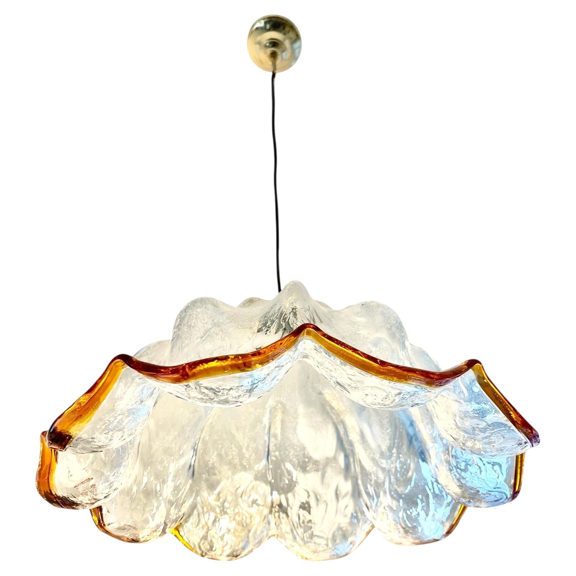 Mazzega Pendant with Glass Murano Bicolore  XXL , Italy, 1970