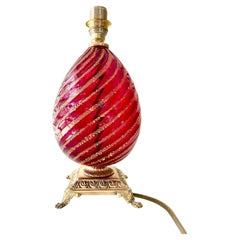 Chic Glass murano rubis red Rigadin Murano Glass , Italie 1960