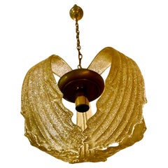 Barovier&Toso lampadario in vetro dorato di Murano Coppia, Italia 1960