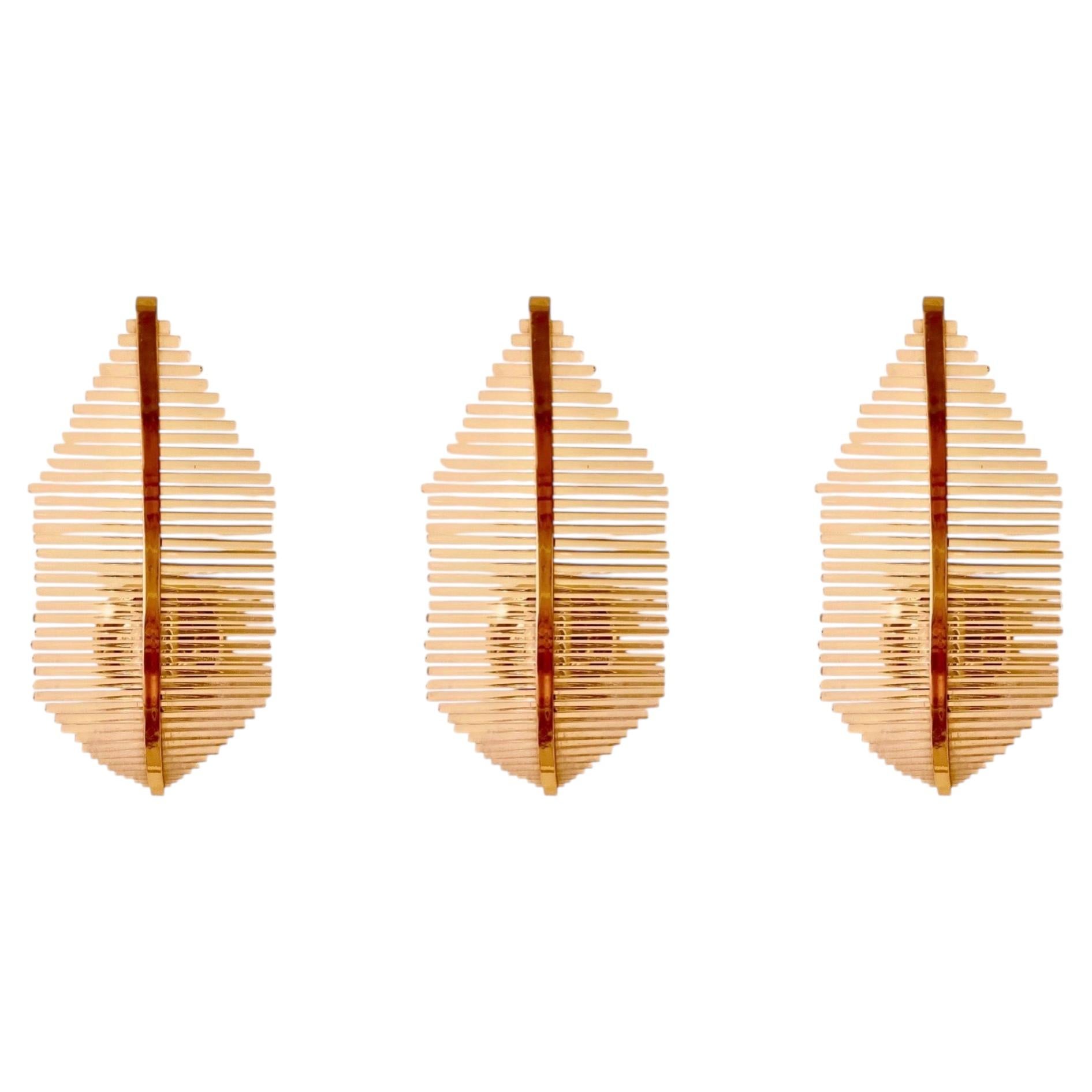 Sciolari glass wall lighting murano 3 units , italy 1970s For Sale