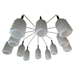 XL Sputnik chandelier , Attr to VEB Leuchtenbau Leipzig, GDR 1970s - 110 cm