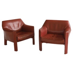 Mario Bellini 415 Cab Lounge Chairs, a pair