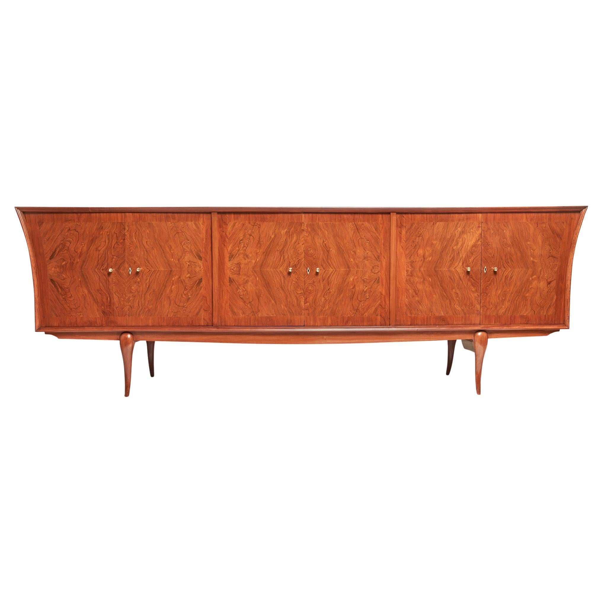 Mid-Century Modern Credenza in Caviuna Hardwood by Giuseppe Scapinelli, 1956 For Sale