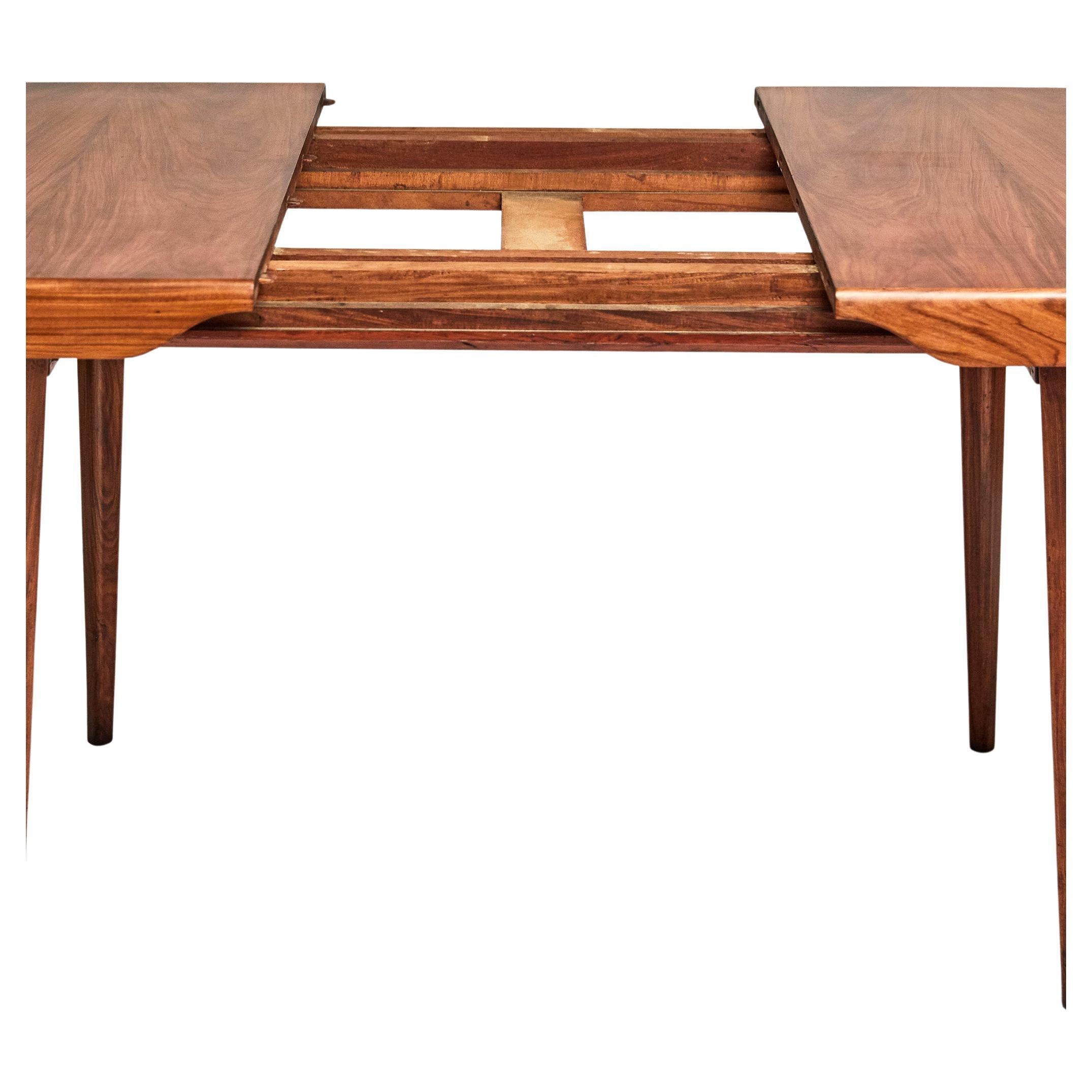 Hand-Painted Mid-Century Modern Dining Table in Caviuna Hardwood by Carlo Hauner 1950s Brazil For Sale
