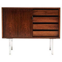 Midcentury Chest in Hardwood & Chrome by Forma Moveis, 1965 Brazil, Sealed
