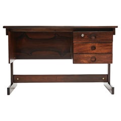 Midcentury Modern Desk in Hardwood & Floating Drawers by Sergio Rodrigues Brazil