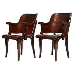 Brazilian Modern Armchairs in Brown Bentwood by Cimo, 1950, Brazil, sealed 
