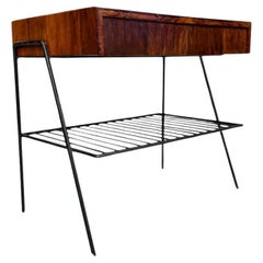 Mesa auxiliar moderna brasileña de madera dura y metal, Desconocido, c. 1950