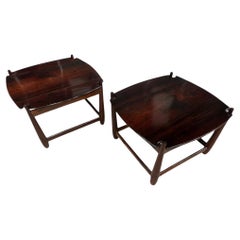 Tavolini moderni brasiliani "Arimelo" in legno duro, Sergio Rodrigues, 1958