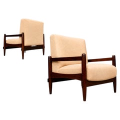 Mid-Century Armchair by Michel Arnoult, Imbuia & Mohair, 1960s