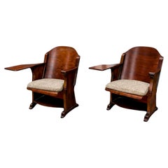 Brazilian Modern Pair of Auditorium Armchairs in Bentwood, Moveis Cimo, c. 1950s
