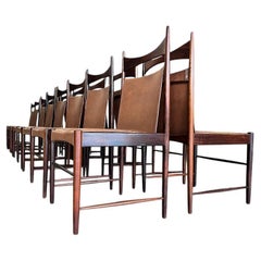 16 Brazilian Modern “Cantu Alta” Dining Chairs by Sergio Rodrigues, 1960s