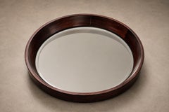 Espejo redondo de madera de Sergio Rodrigues, c. 1960
