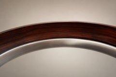 Espejo redondo de madera de Sergio Rodrigues, c. 1960