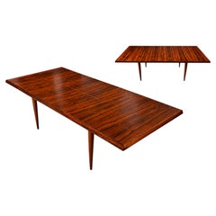 Mesa de comedor extensible brasileña moderna de mediados de siglo en madera dura, Cimo, años 60