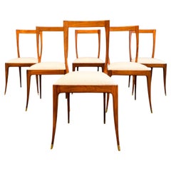 Set of 6 Dining Chairs in Caviuna & Fabric, Giuseppe Scapinelli, 1950s - Lot 681