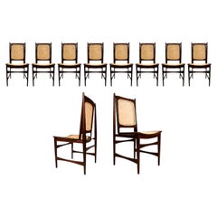Brazilian Modern Set of Ten 1960s Dining Chairs in Rosewood, Alexandre Rapoport