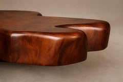Brazilian Modern Sculptural Table with 6 Matching Stools in Reclaimed Wood, 1975
