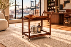 Sergio Rodrigues Brazilian Rosewood Bar Cart with Removable Trays, 1960s