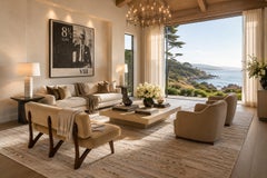 Brazilian Modern Sofa in Imbuia Wood & Champagne Camel Mohair, Cimo, 1950s