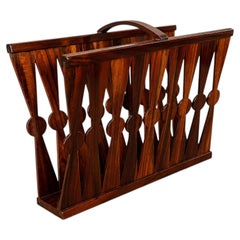 Brazilian Modern Sculptural Magazine Rack in Rosewood, Brazil, 1960s