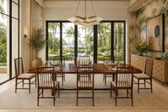 Set di otto sedie da pranzo in stile moderno brasiliano in palissandro e mohair di Celina, Br