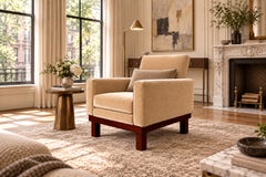 Brazilian Modern Armchair in Rosewood and Honey-Camel Mohair, 1960s