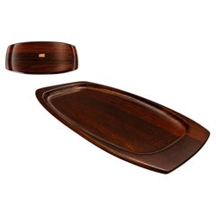 Vassoio da servizio "Brazilian Modern Model 731" in palissandro, disegnato da Jean Gillon per WoodArt