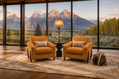 Brazilian Modern Armchairs in Rosewood & Caramel Mohair, Jean Gillon, 1960s