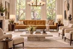 “Canoa” Sofa in Brazilian Rosewood & Camel Velvet, Liceu de Artes, Brazil, 1965