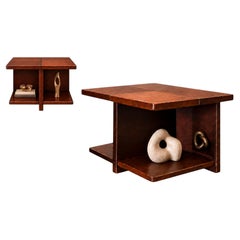 Brazilian Modern Imbuia Side Tables with Open Storage, Casa Finland, 1960s