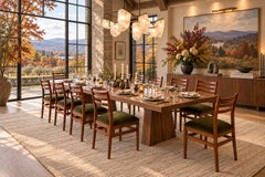 Brazilian Modern Set of 12 Chairs in Caviuna wood & Velvet, Arrendamento, Brazil