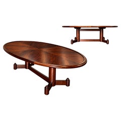 Brazilian Modern Oval Coffee Table in Rosewood, Brazil, 1960s