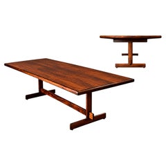 Mesa de comedor brasileña de palisandro moderno, diseñada por Jorge Jabour para Móveis Cantú, década de los 60