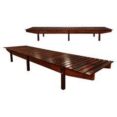 Sergio Rodrigues, Brazilian Modern, 1958 - "Mucki" bench in Rosewood, Brazil.