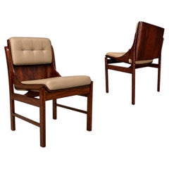 Brazilian Modern Pair of Rosewood & Leather Chairs, Jorge Zalszupin, 1960s