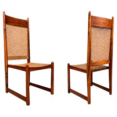 Brazilian Modern Pair of Chairs in Rosewood & Caning by Fatima, 1960s