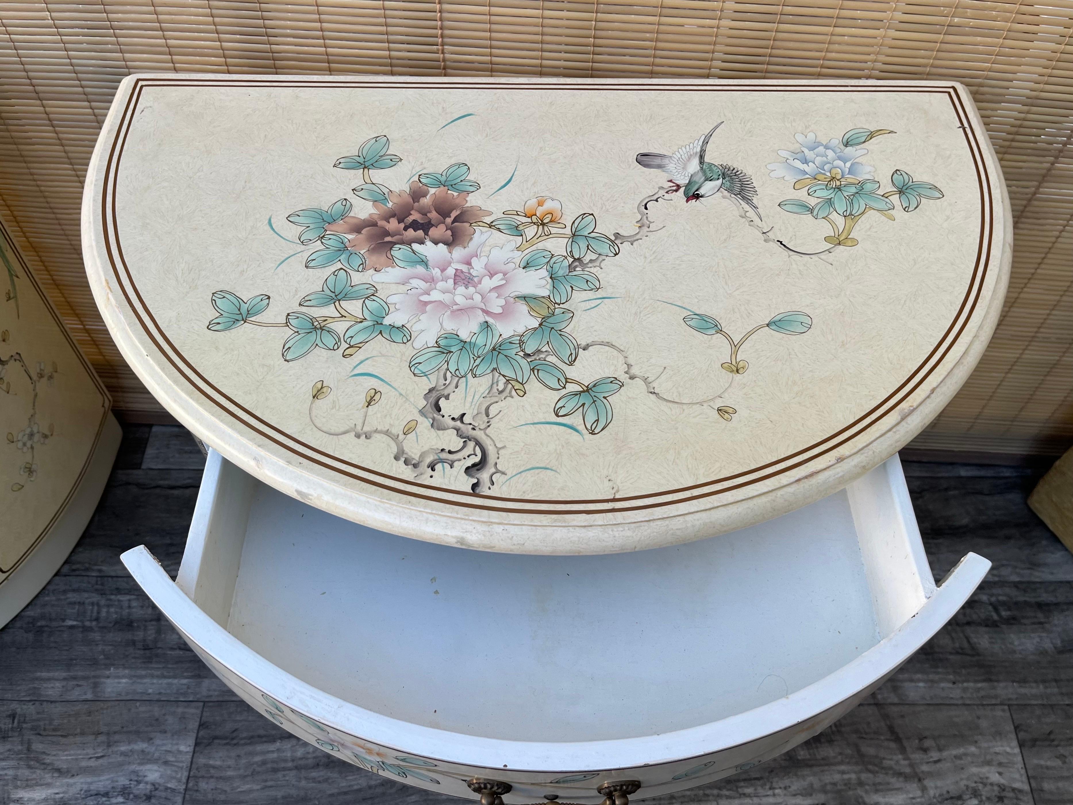Pair of Late 20th Century Chinoiserie Lacquer Nightstands For Sale 4
