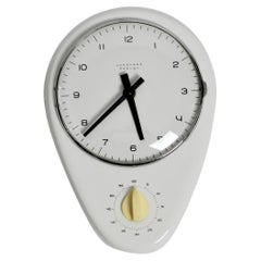 Vintage Junghans Kitchen Wall Clock by Max Bill White, Germany, 1960s