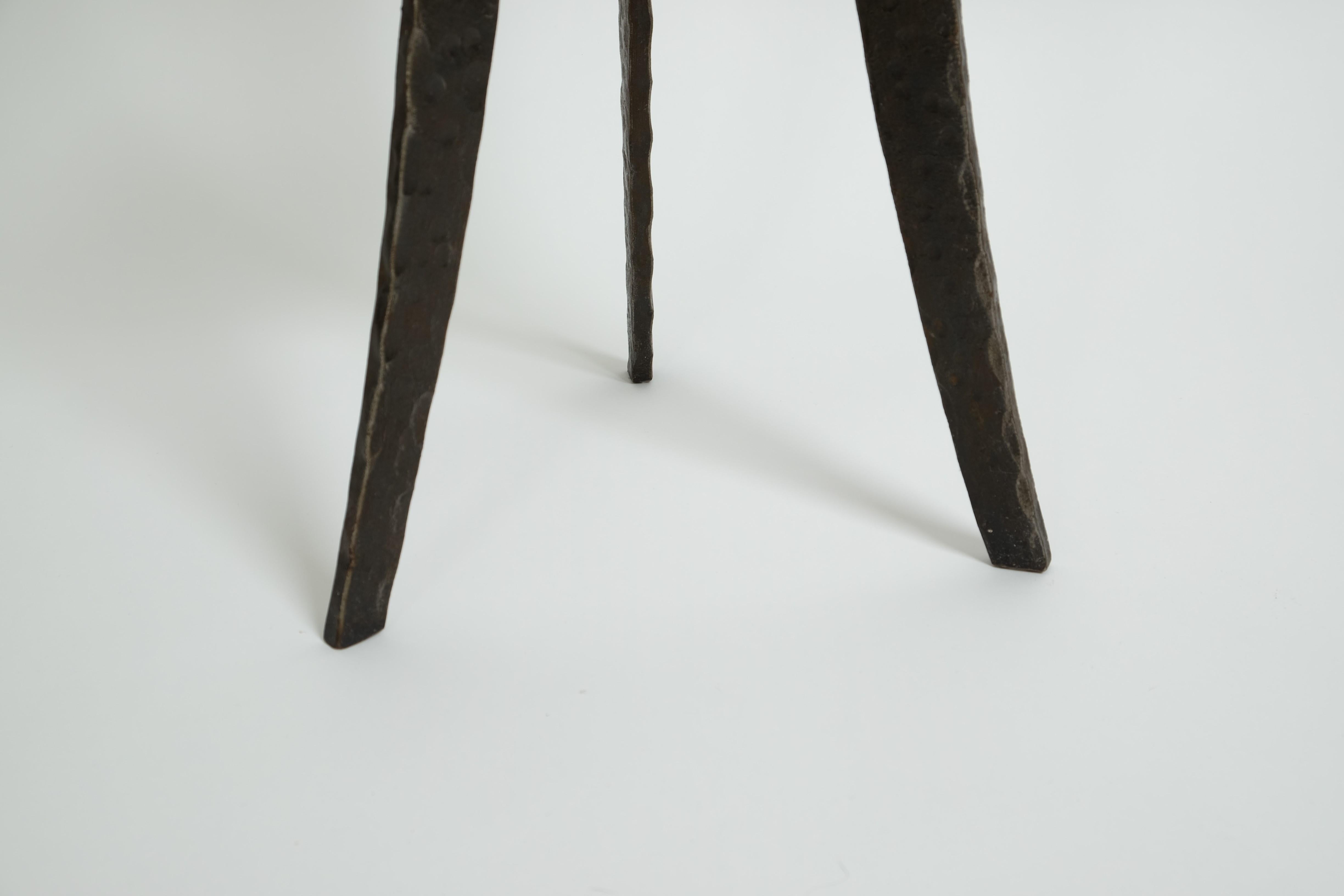 XL Brutalist Style Candlestick Holder Of Wrought Iron, Germany, 1950s For Sale 8