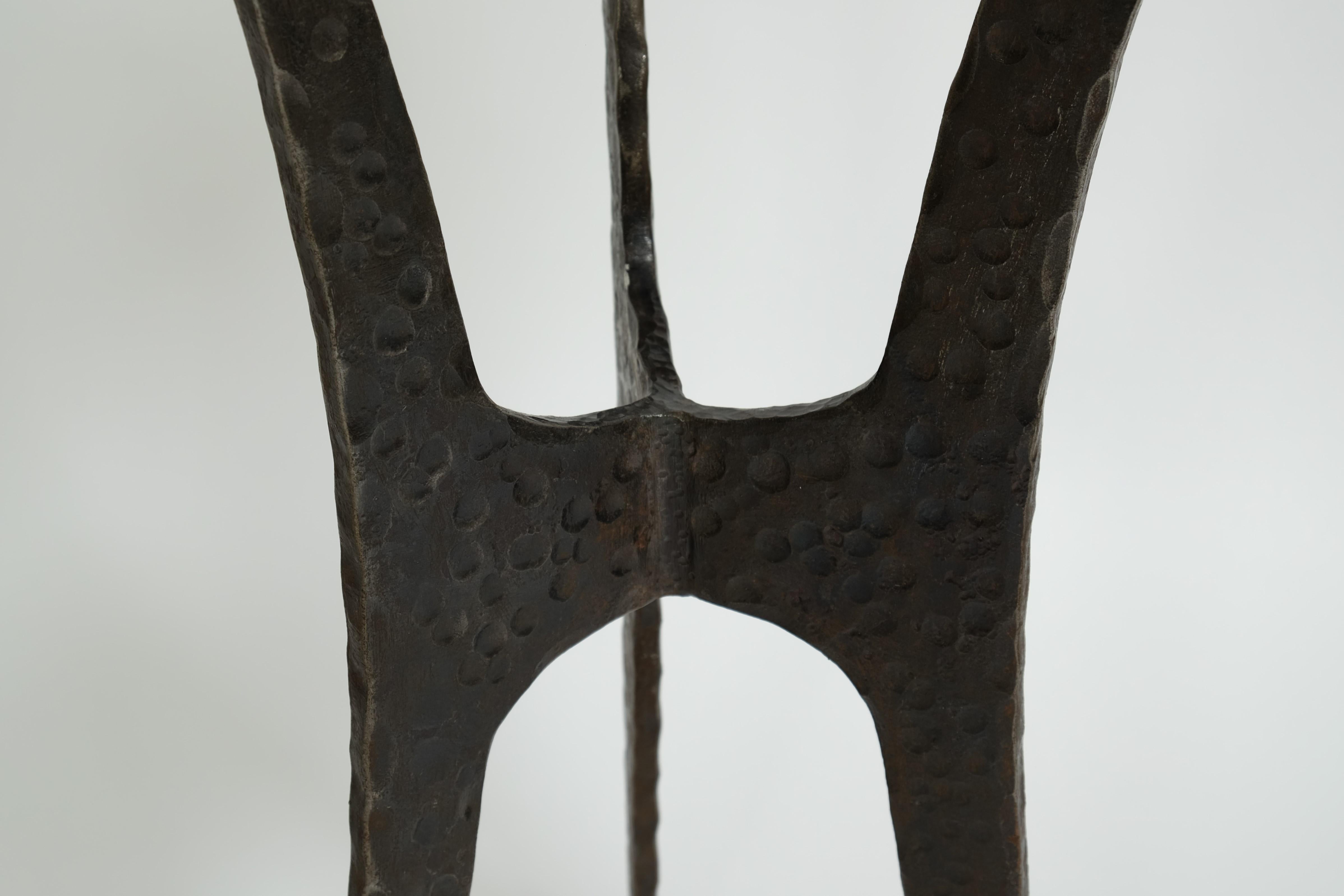 XL Brutalist Style Candlestick Holder Of Wrought Iron, Germany, 1950s For Sale 7