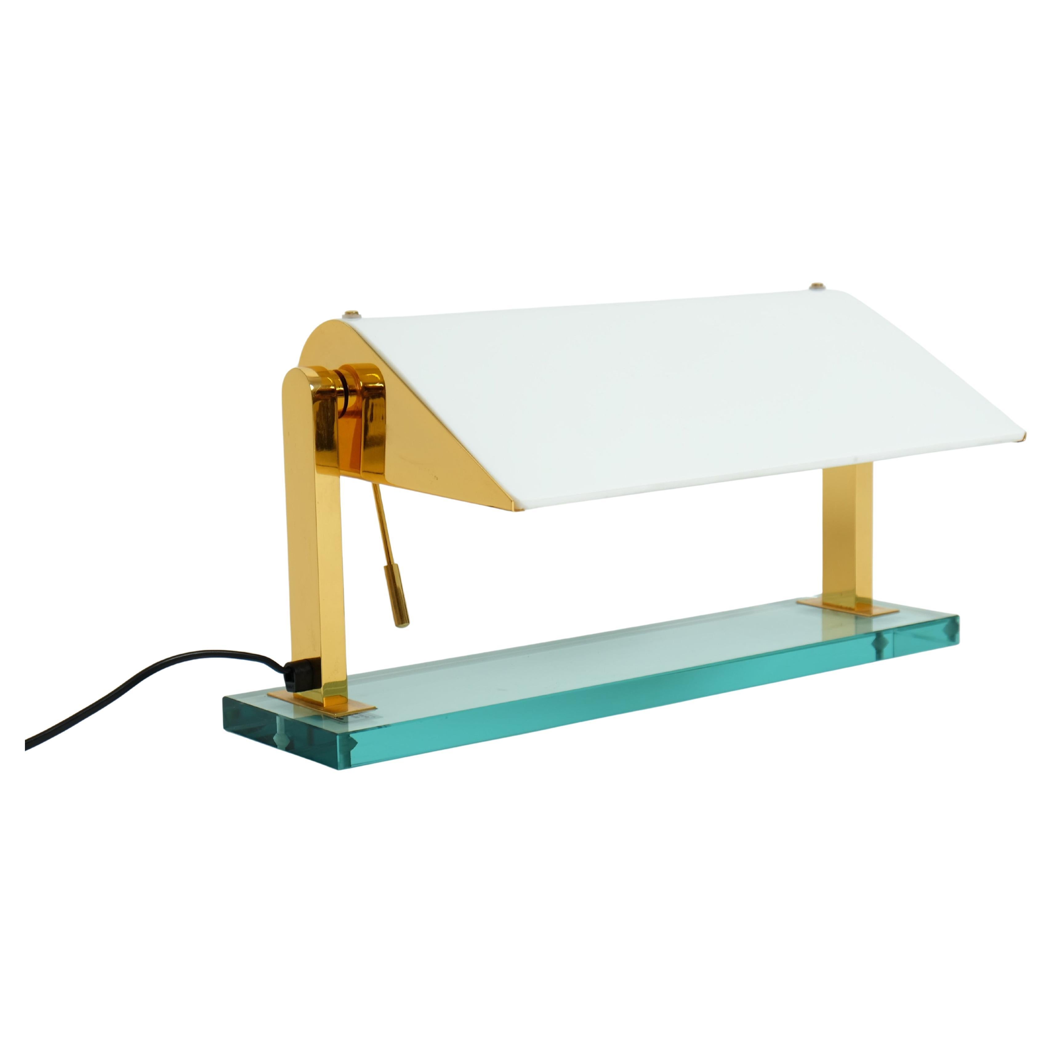 Lámpara de mesa de Pietro Chiesa para Fontana Arte Mod. 0836 Latón Vidrio, Italia en venta