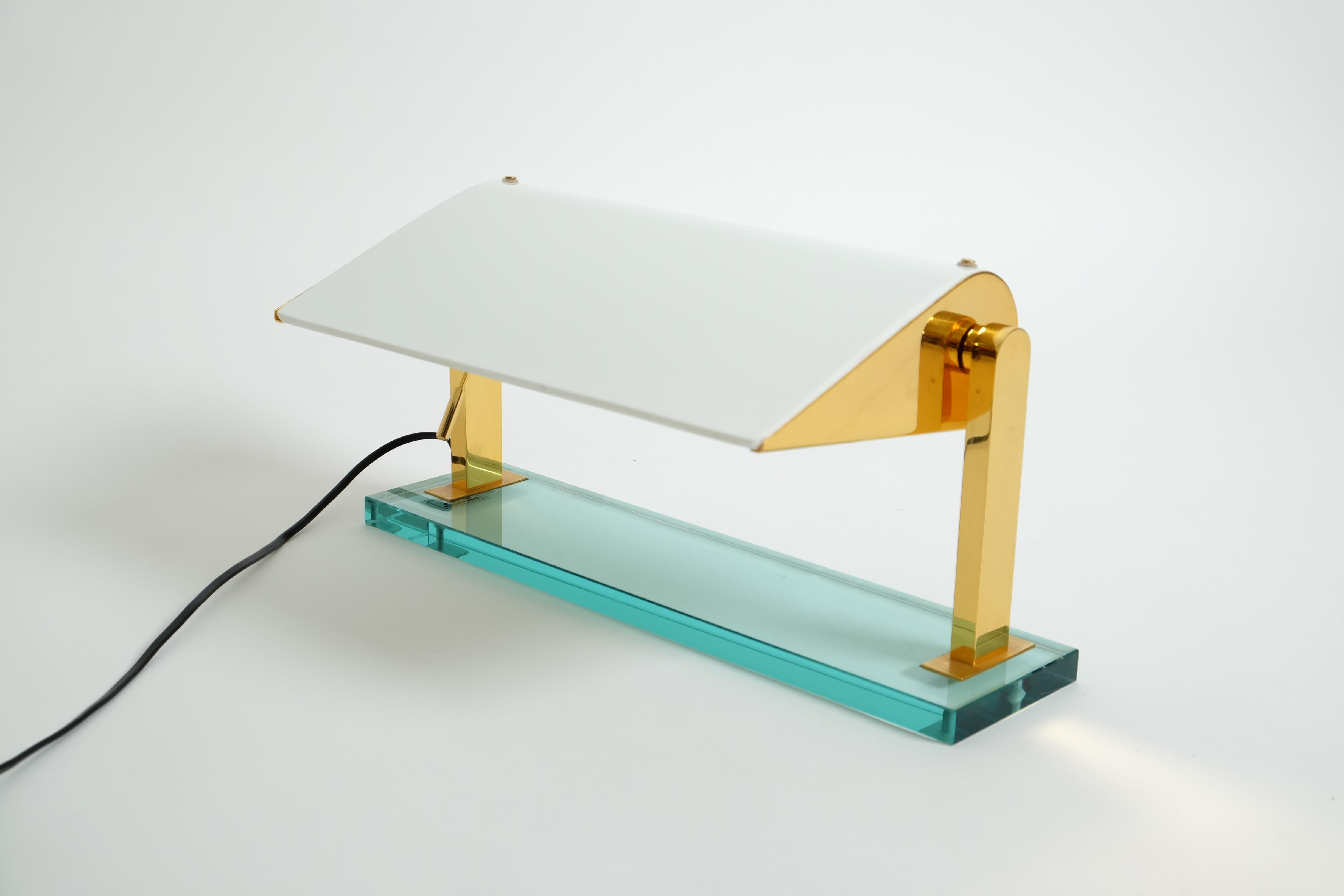 Lámpara de mesa de Pietro Chiesa para Fontana Arte Mod. 0836 Latón Vidrio, Italia Italiano en venta