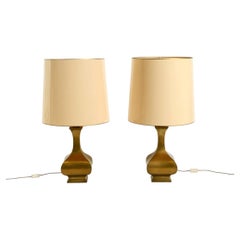 Pair of very large, exceptional 1950s Italian brass table lamps by Il Punto