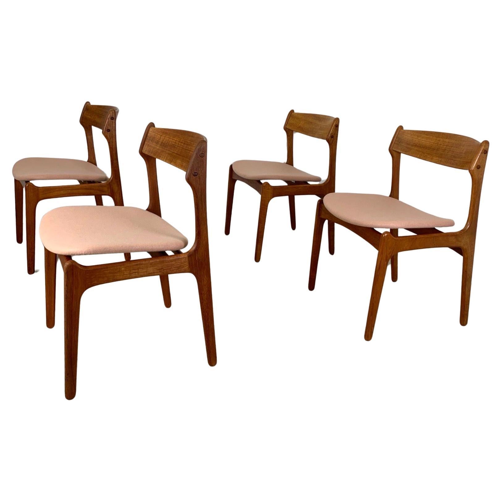 4x Skandinavian Dining Chairs by Erik Buch, Denmark 1950s For Sale