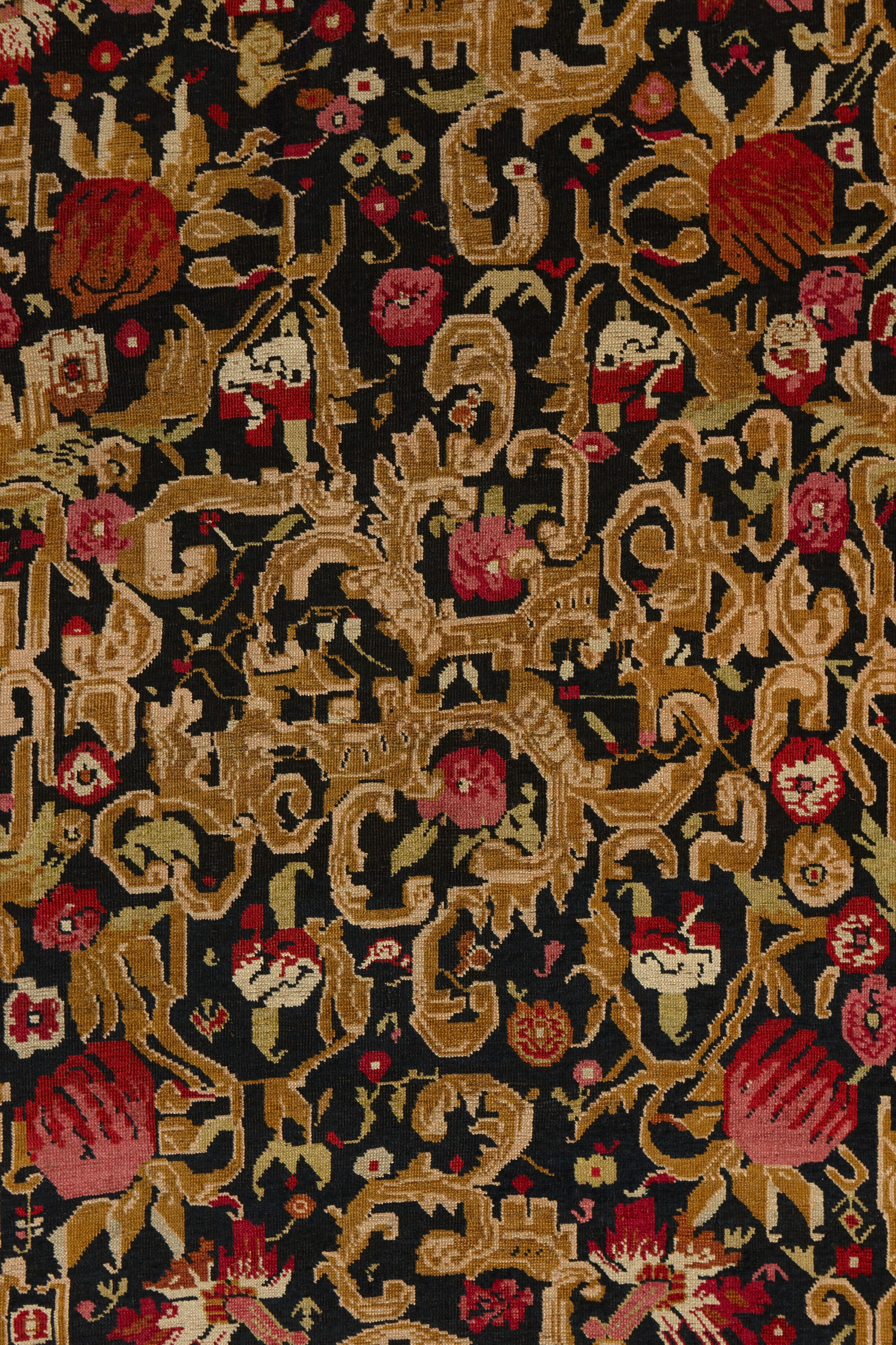 Savonnerie-Design Antiker Karabagh Gallery-Teppich (Armenisch) im Angebot
