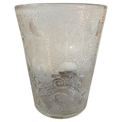 Late 19th Century Hand-Engraved Glass Wine Cooler