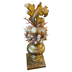1950s Installation of Marine Flora and Fauna on an Antique Giltwood Base