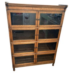 Minty of Oxford Oak Modular Glazed Sectional Bookcase circa 1920